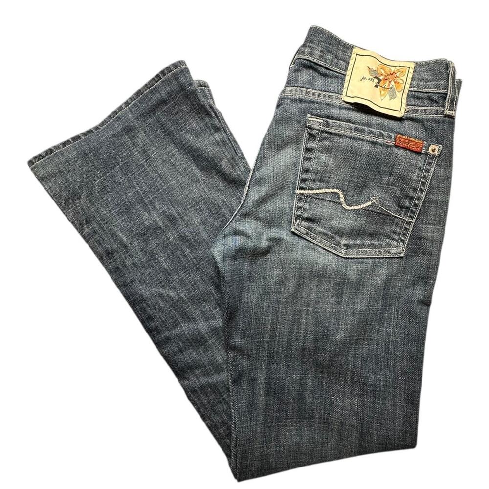 7 For All Mankind Bootcut Dark Wash Low Rise Jeans Size 27